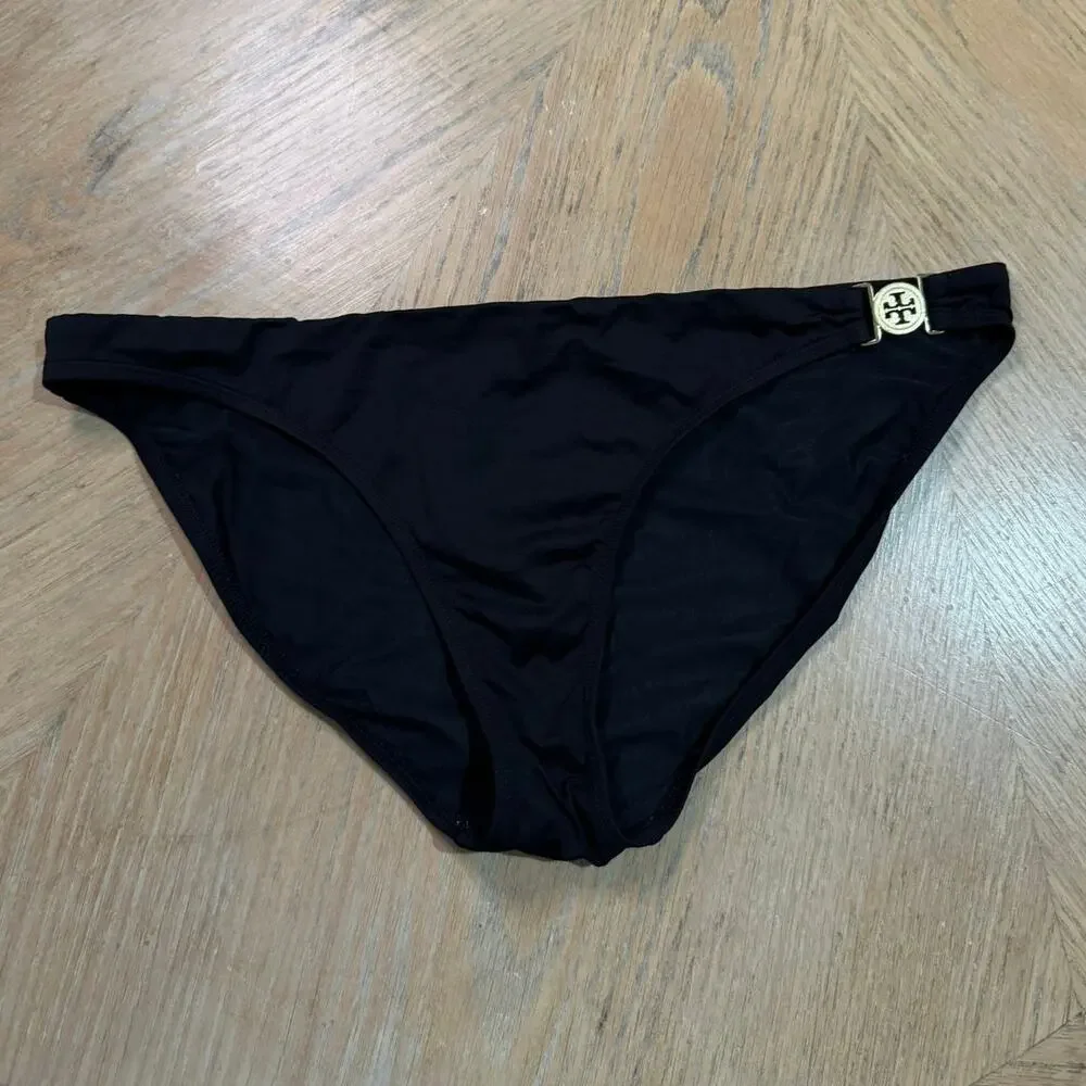 Tory Burch Miller low-rise bikini bottoms in black size med